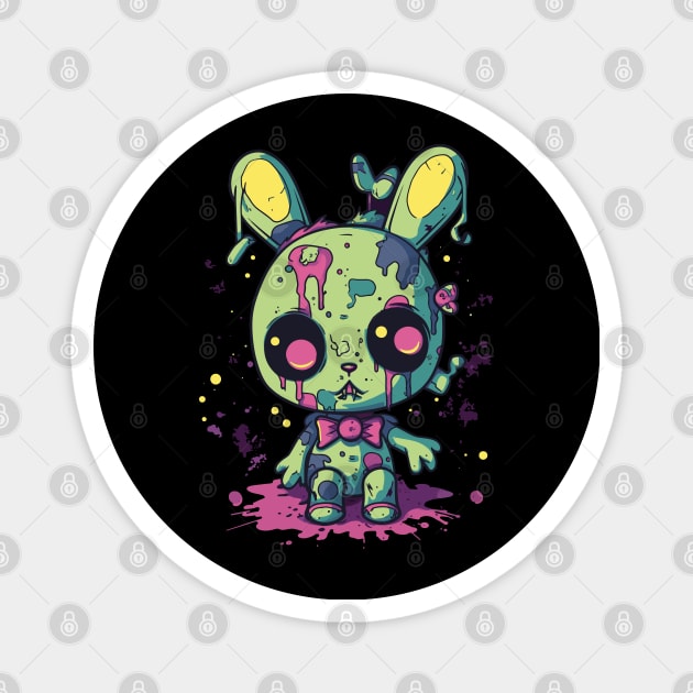 Mystical Minty Spooky Bear: The Kawaii Chibi Bear Zombie Magnet by KUH-WAI-EE